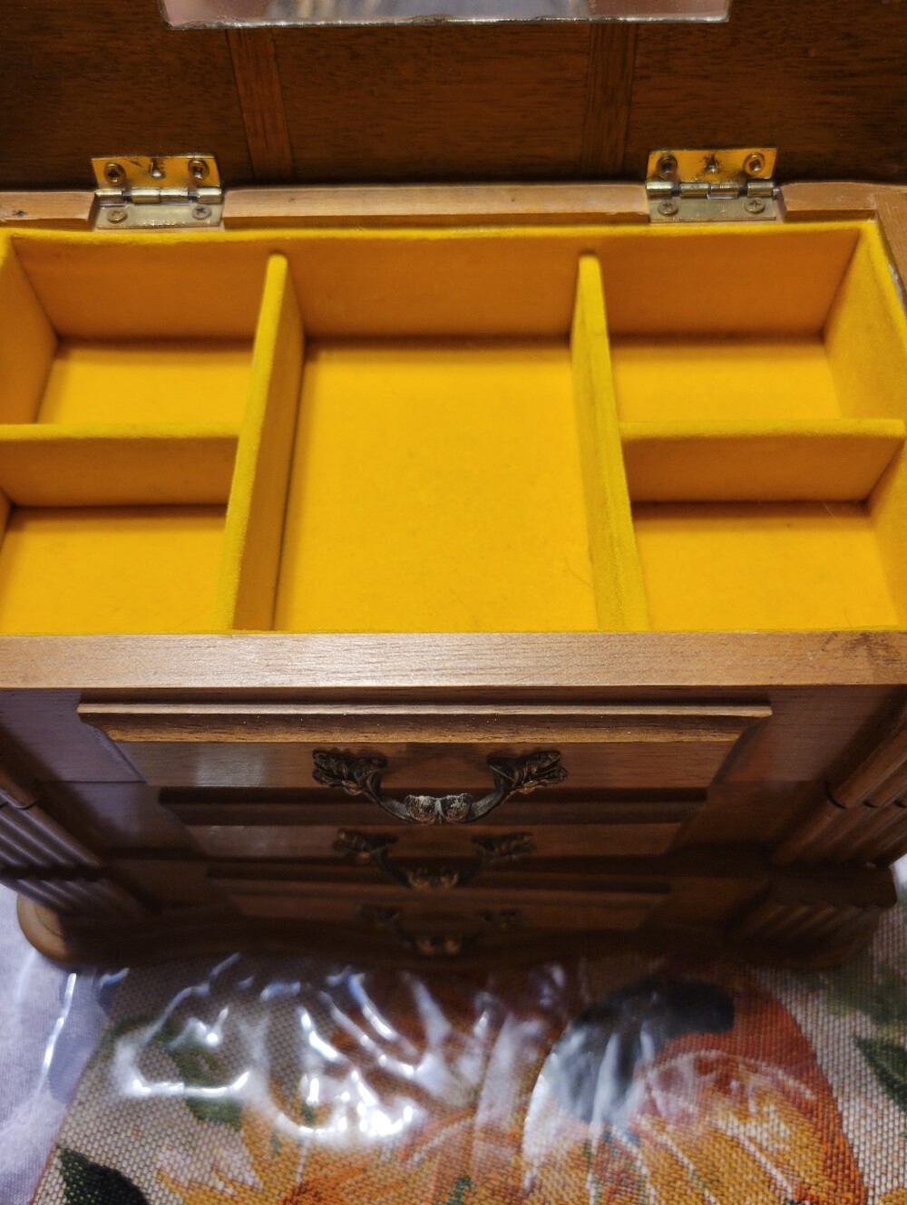 Vintage Wooden Two-Drawer Jewelry Box - Warm Brown - Picture 2 of 10